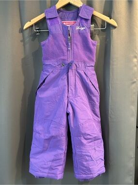 3T purple bib snowpants with reinforced knee